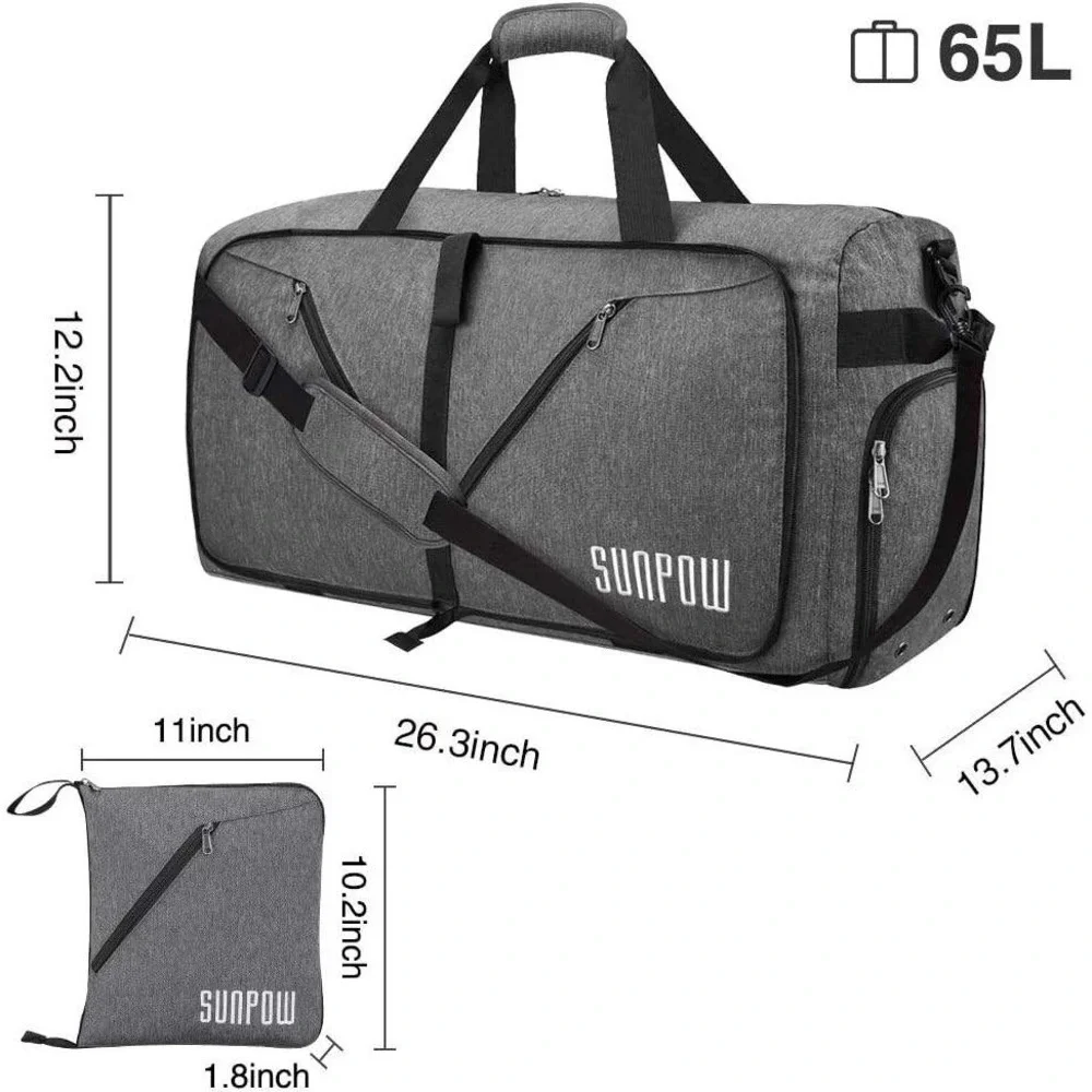 Foldable‎ Duffel Gym Travel Gear Bag Unisex Shoe Compartment Gorpcore MacGyver